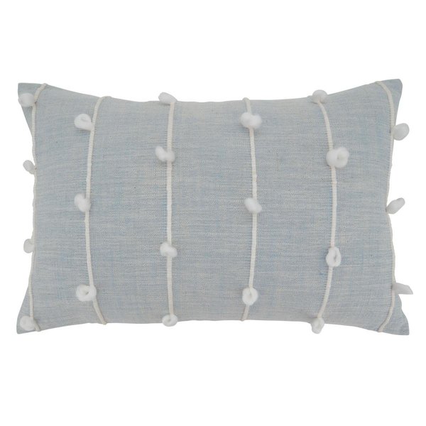 Saro Lifestyle SARO 850.LB1624BD 16 x 24 in. Oblong Light Blue Knotted Line Design Throw Pillow with Down Filling 850.LB1624BD